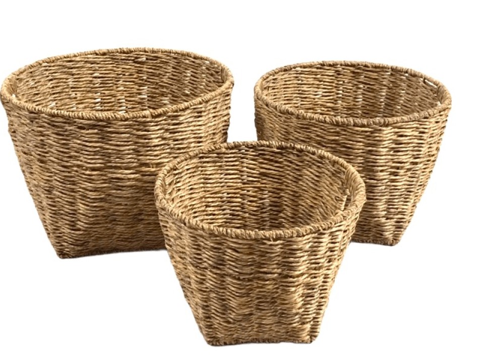 Bespoke PE Resin Storage Baskets with Cut-out Handles - Set of 3